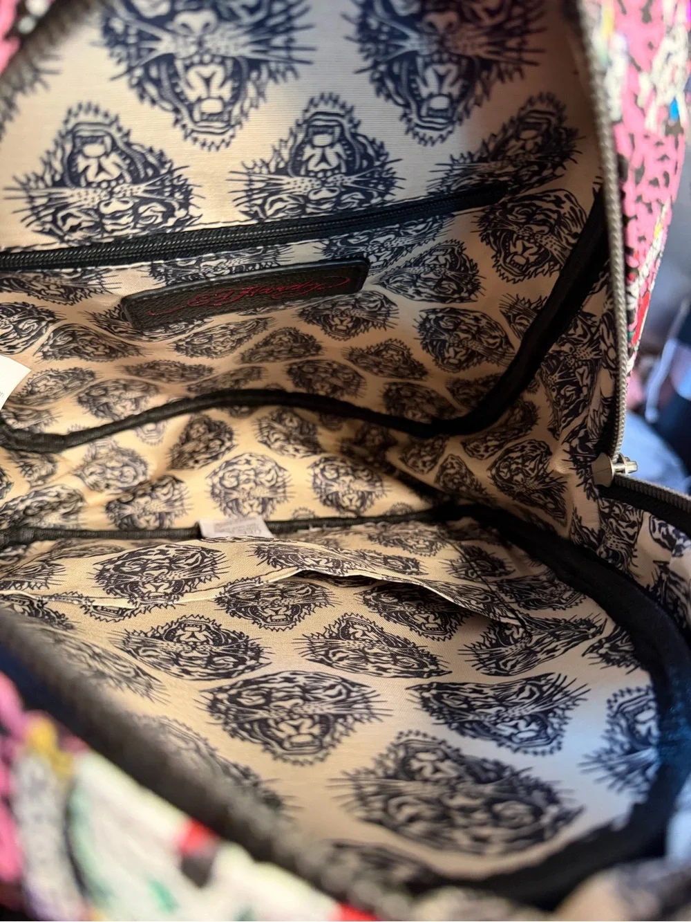 Ed Hardy NWT Pink Leopard Skull Tattoo Mini Backpack & Matching Wallet (P246)